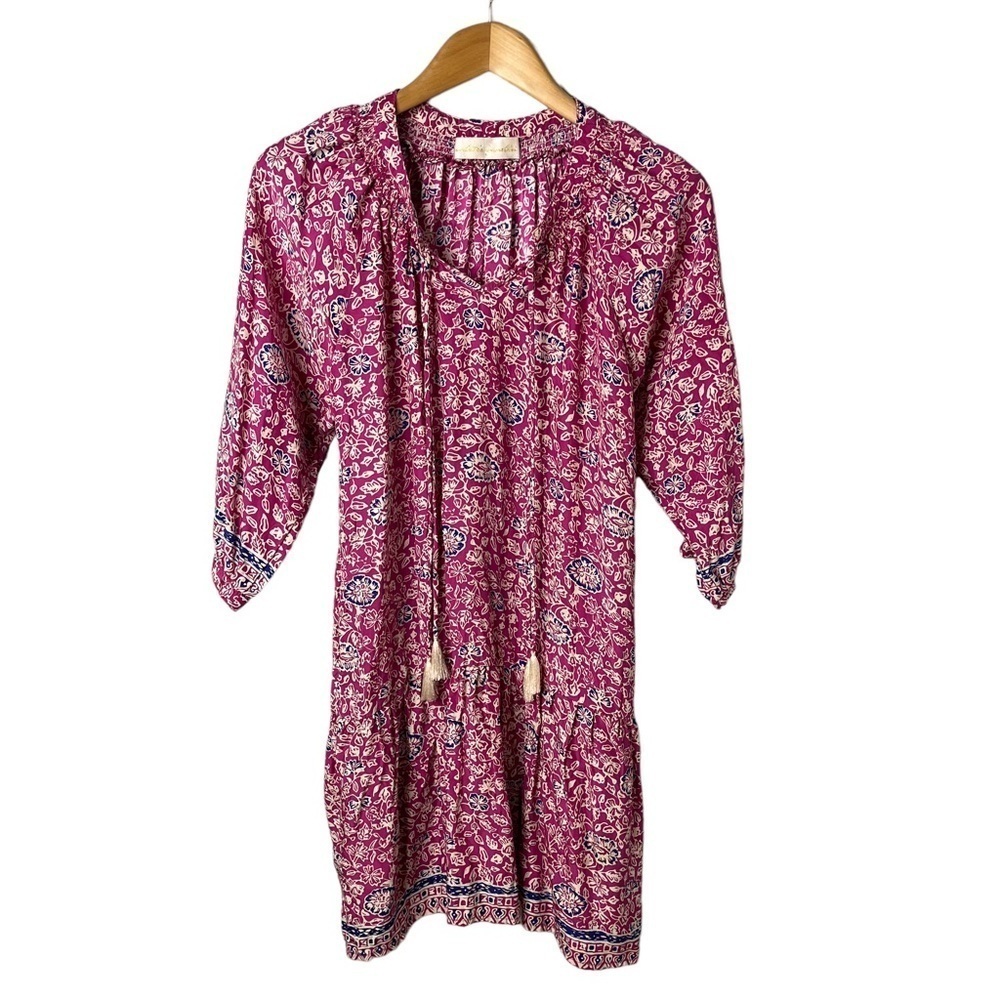 Natalie Martin Silk Shift Dress Floral Print Pink Size Small - Picture 3 of 8
